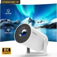 Proyector Magcubic HY300 Pro 8K Android 14 Dual Wifi6 290ANSI Allwinner H726 BT5.4 1080P 1280*720P Proyector de cine en casa para exteriores